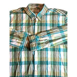 Viyella XXL Greens/Yellow/White 100% Cotton Long Sleeve‎ Button Up Shirt